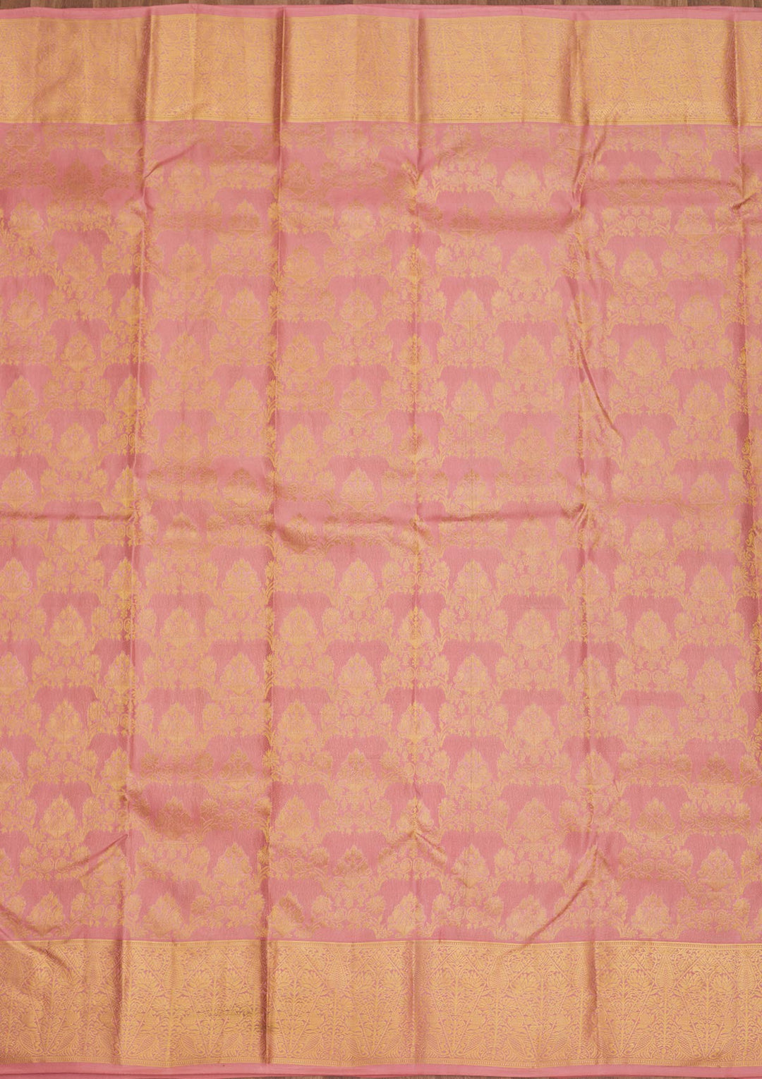 Onion Pink Zariwork Pure Silk Saree-Koskii