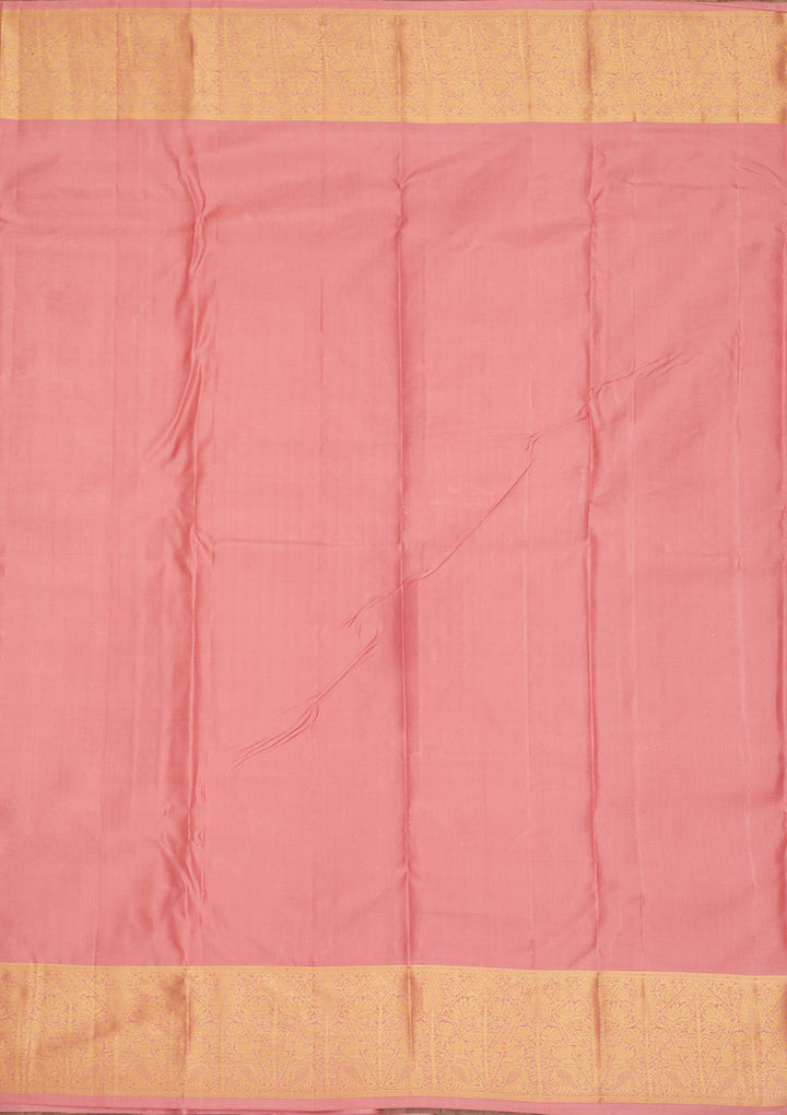 Onion Pink Zariwork Pure Silk Saree-Koskii