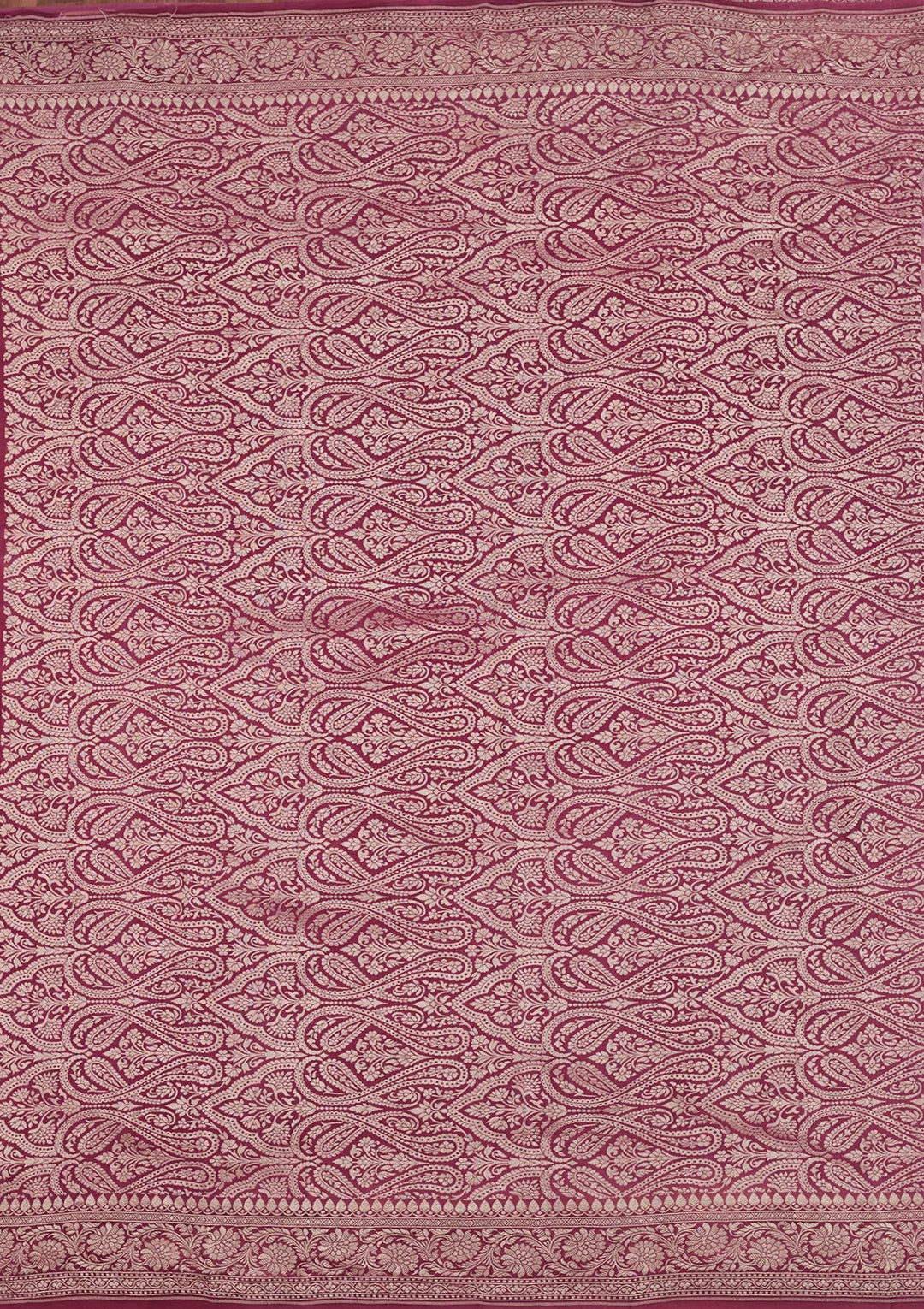 Onion Pink Zariwork Pure Silk Saree-Koskii