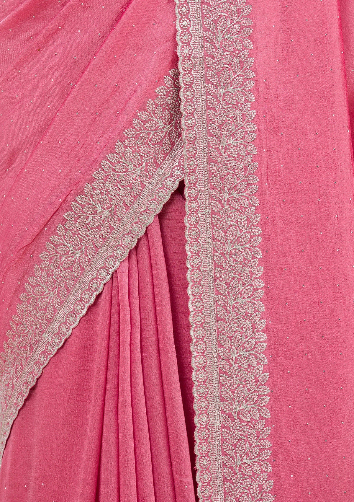 Onion Pink Zariwork Soft Silk Saree-Koskii