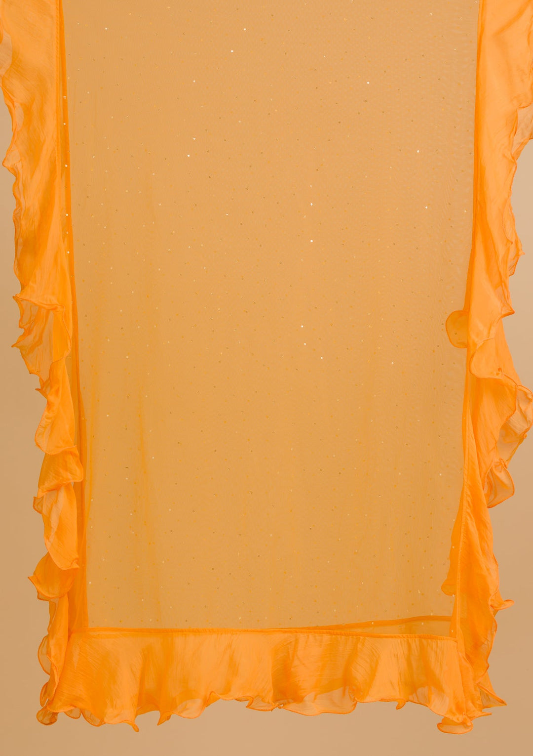 Orange Cutdana Lycra Readymade Lehenga-Koskii
