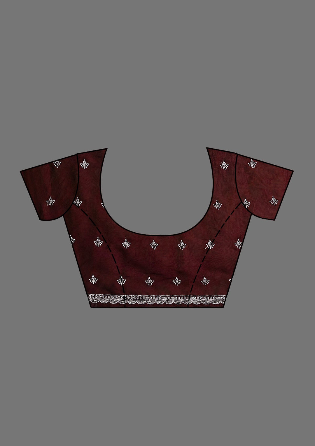 Orange Printed Semi Crepe Saree-Koskii