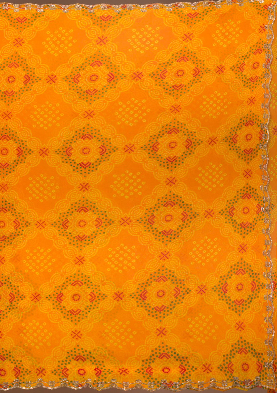 Orange Stonework Georgette Saree-Koskii