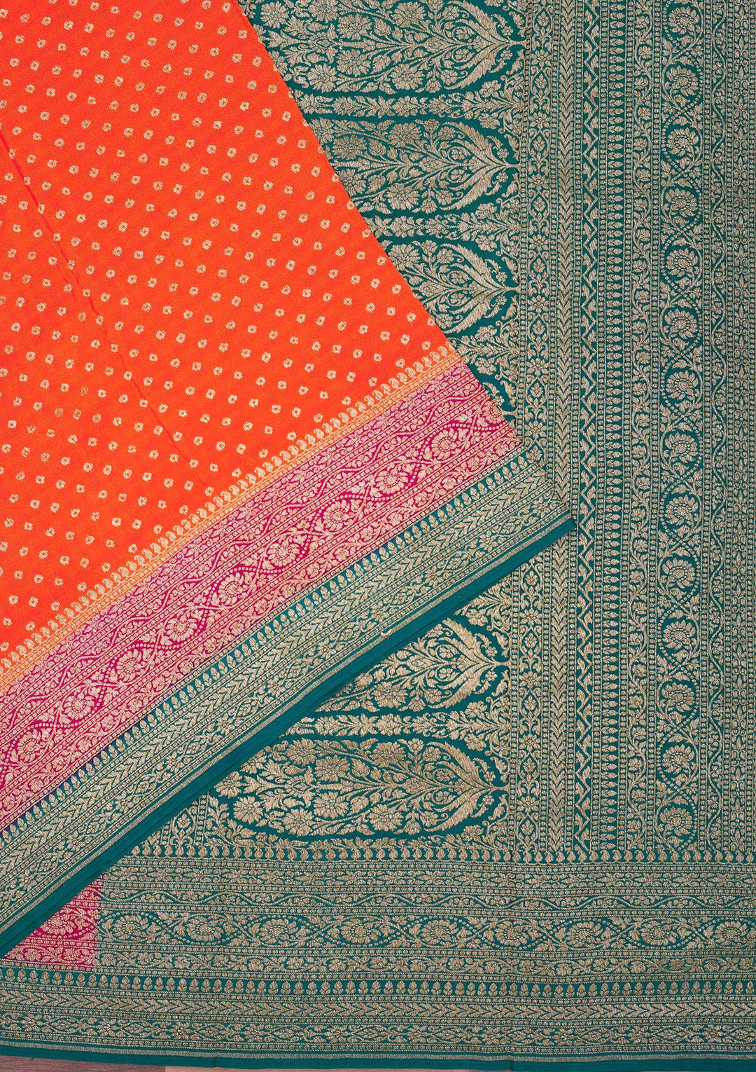 Orange Zariwork Pure Silk Saree