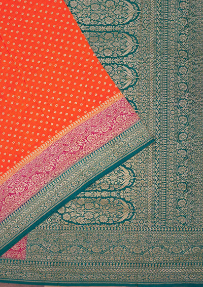Orange Zariwork Pure Silk Saree