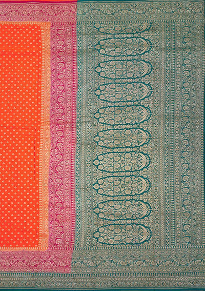 Orange Zariwork Pure Silk Saree