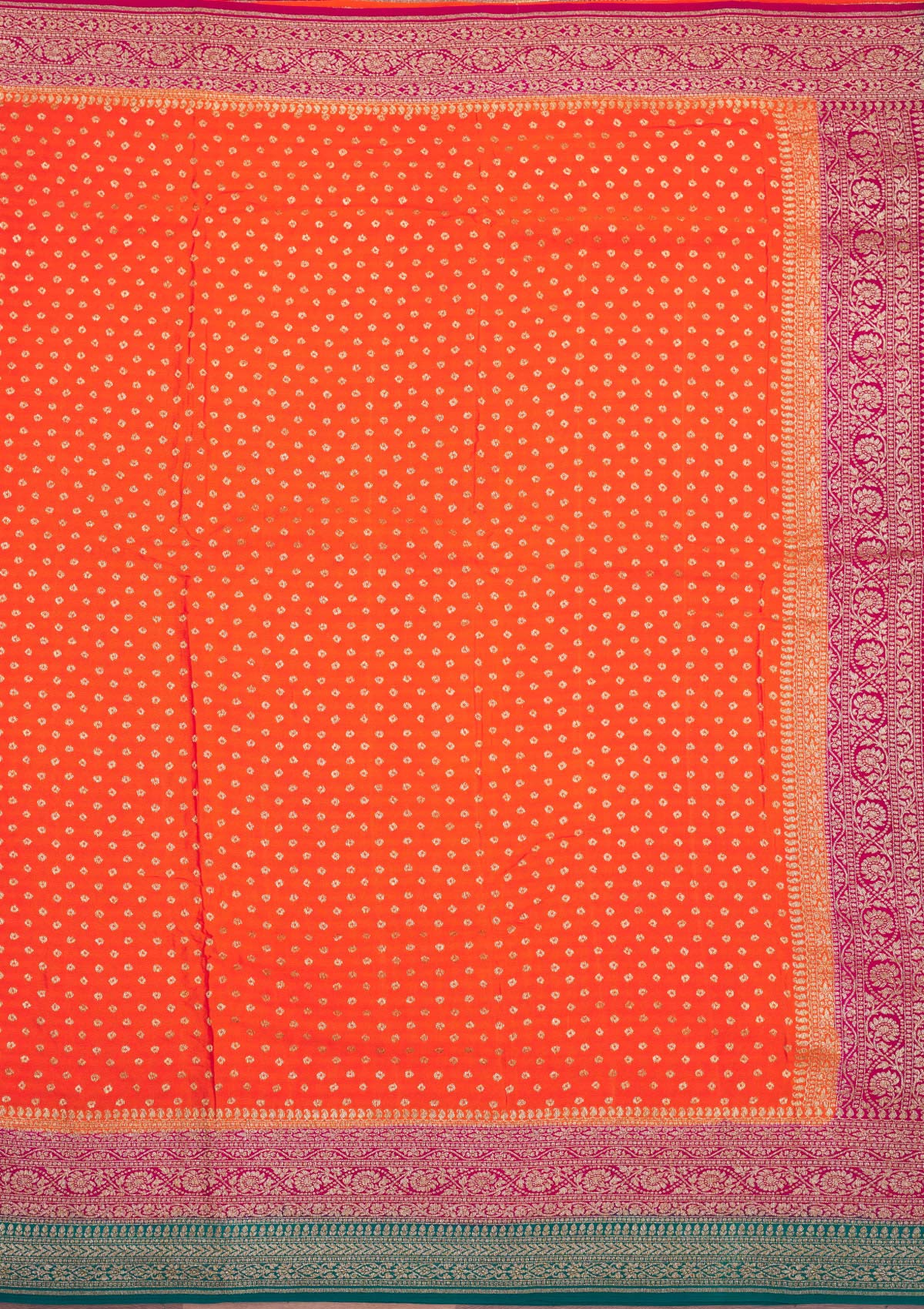 Orange Zariwork Pure Silk Saree