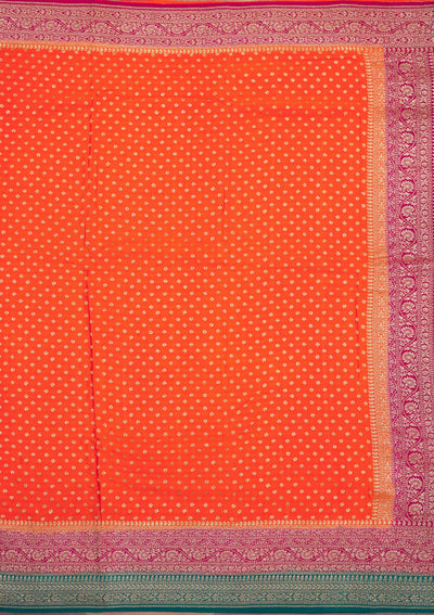 Orange Zariwork Pure Silk Saree