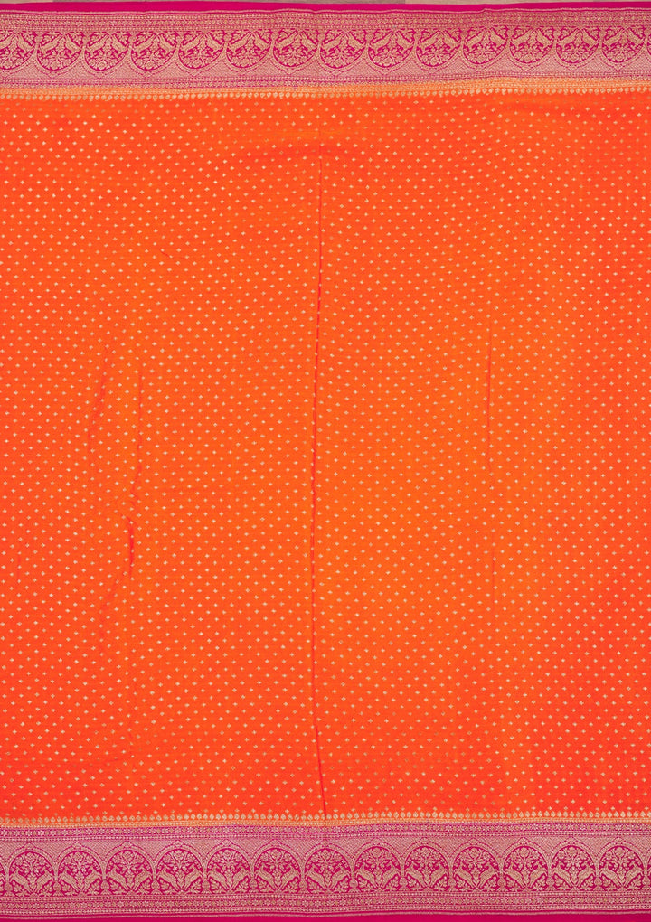 Orange Zariwork Art Silk Saree