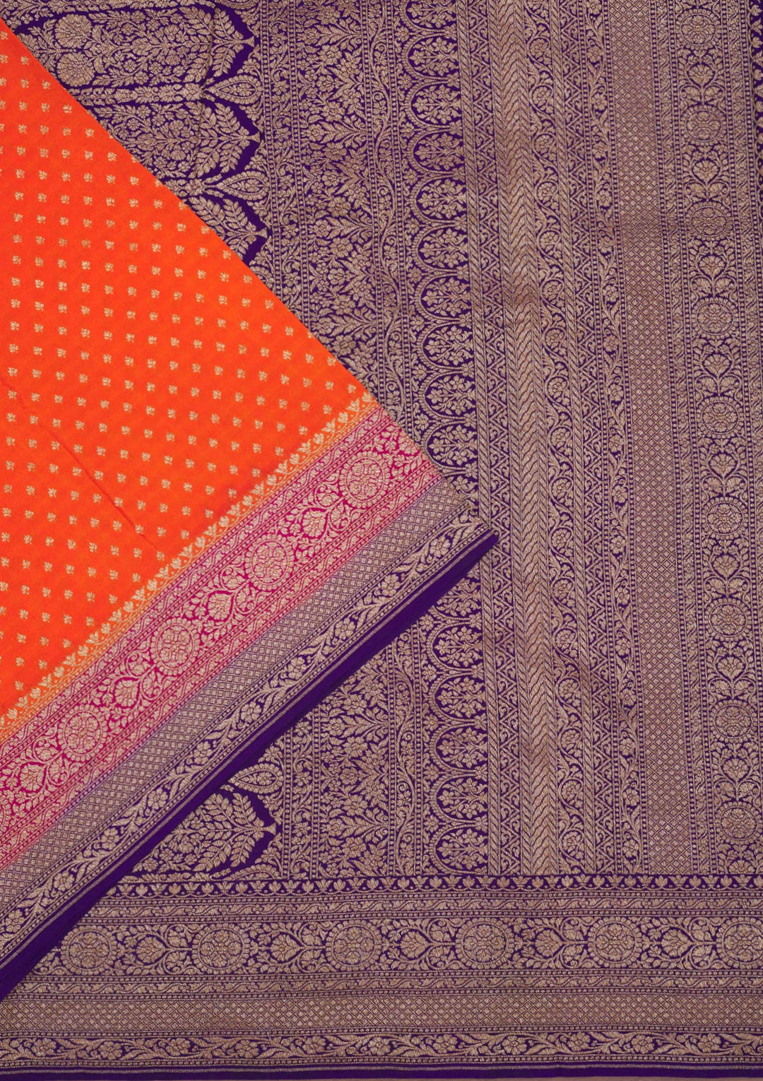 Orange Zariwork Pure Silk Saree