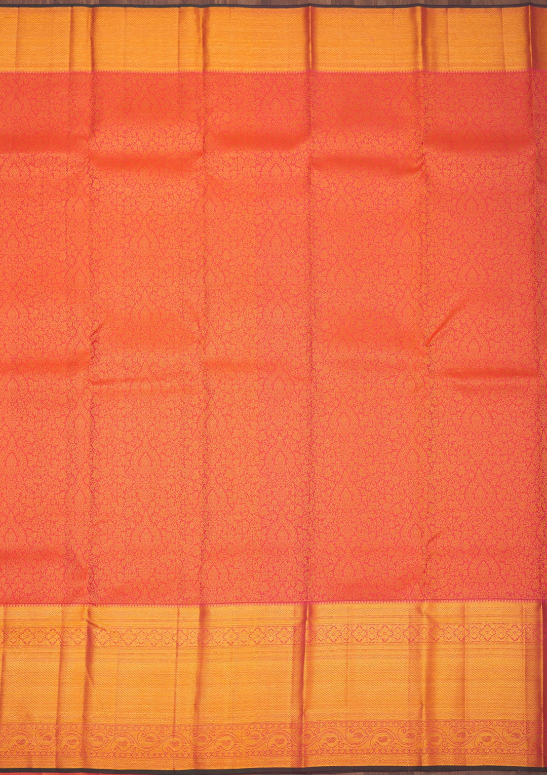 Orange Zariwork Pure Silk Saree-Koskii