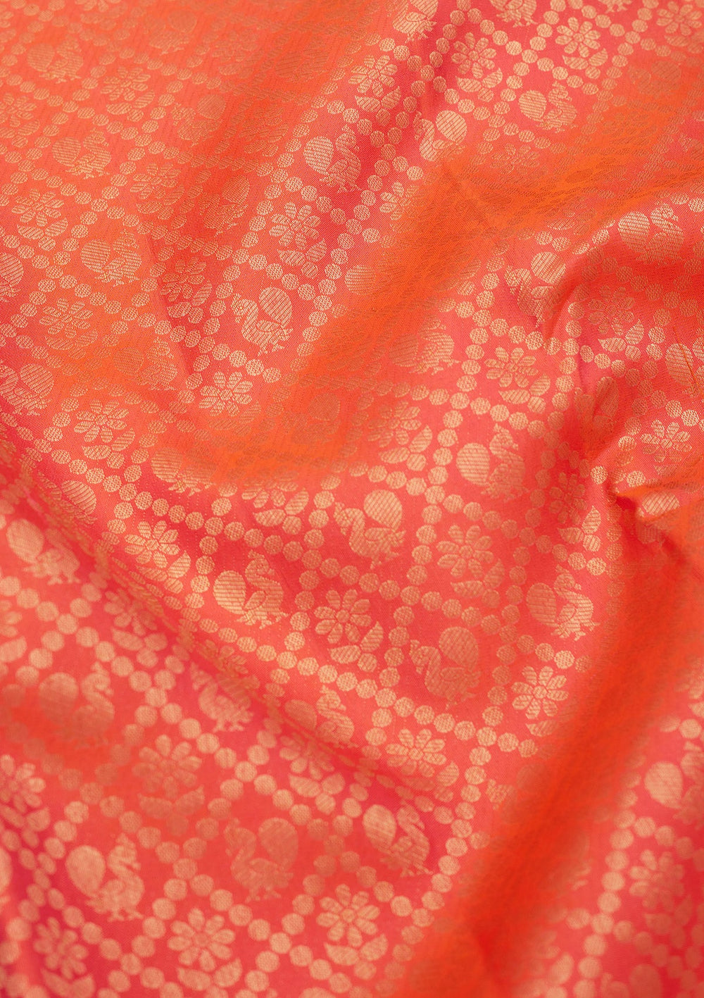 Orange Zariwork Pure Silk Saree-Koskii