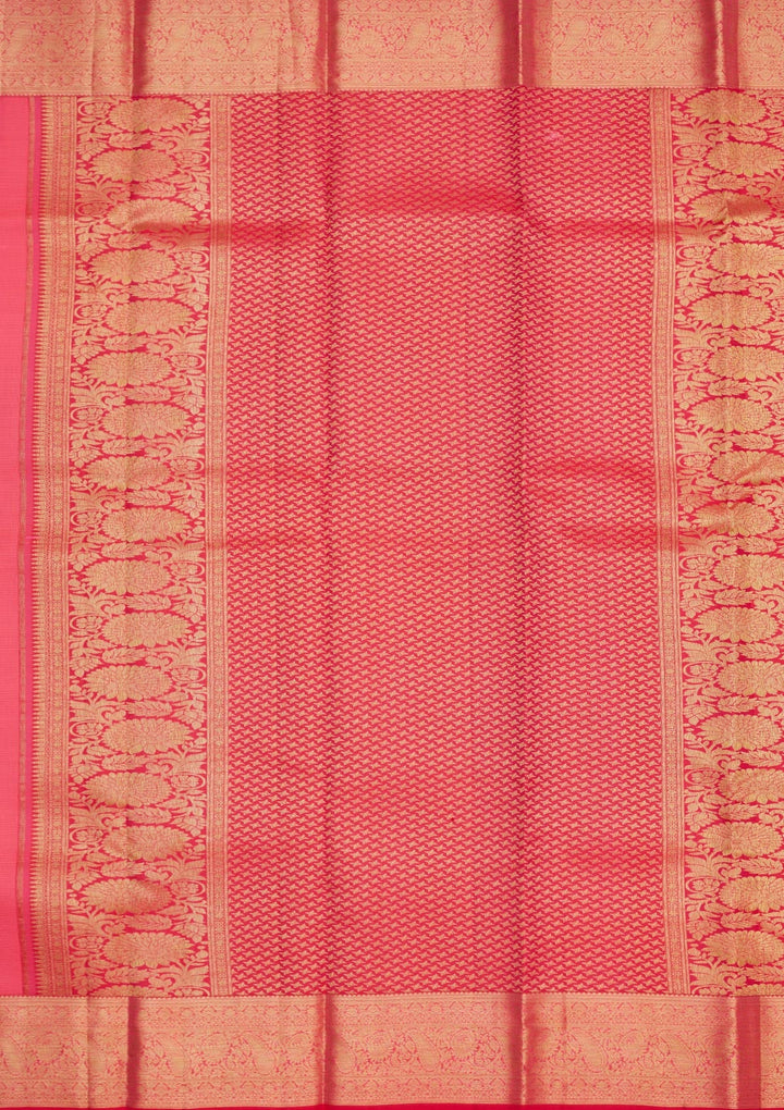 Orange Zariwork Pure Silk Saree-Koskii