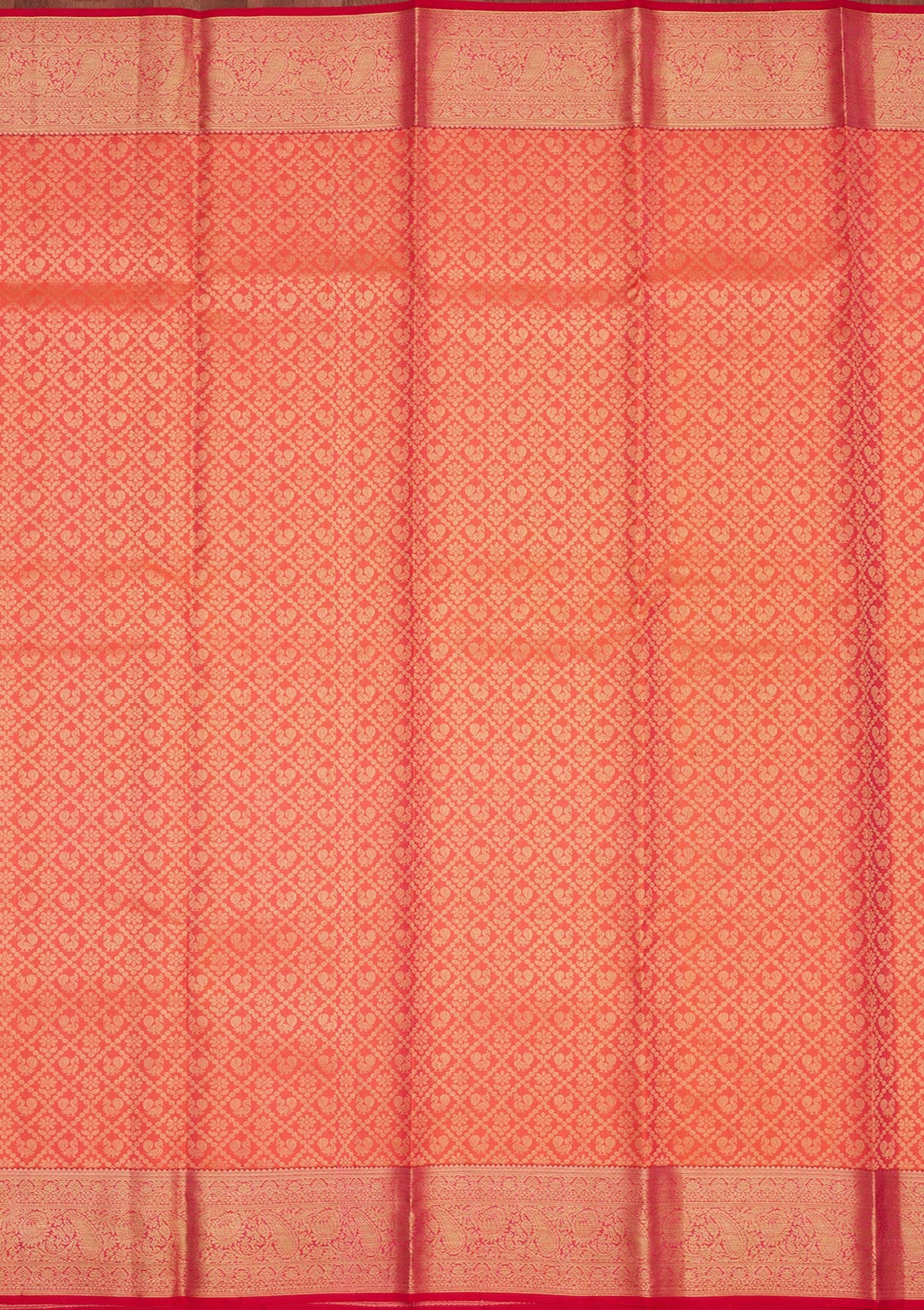 Orange Zariwork Pure Silk Saree-Koskii