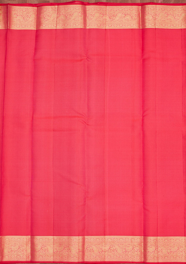 Orange Zariwork Pure Silk Saree-Koskii