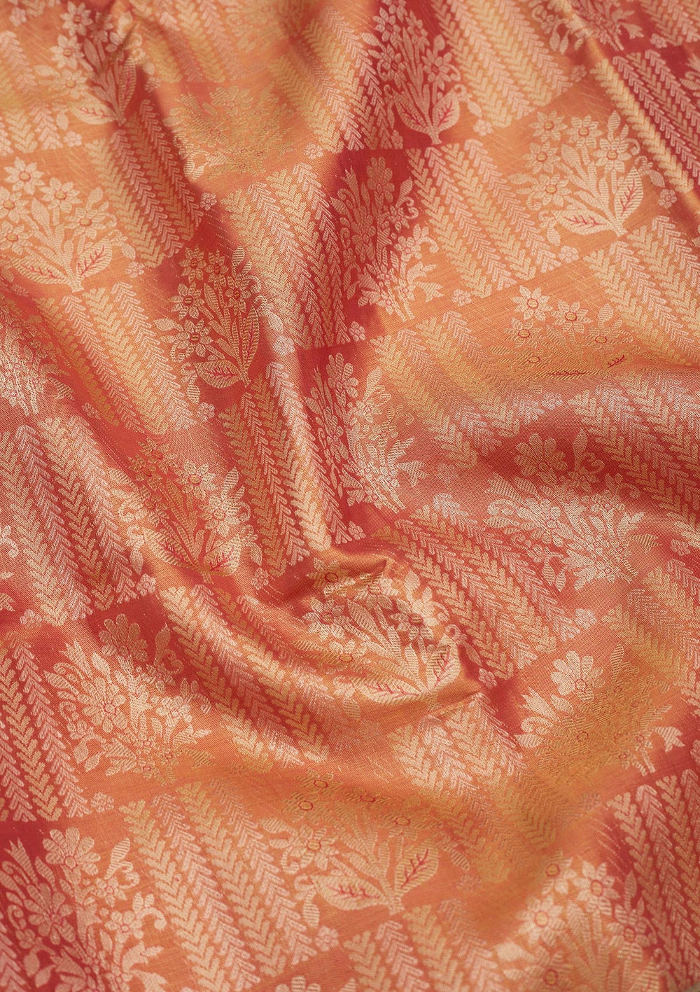 Orange Zariwork Pure Silk Saree-Koskii