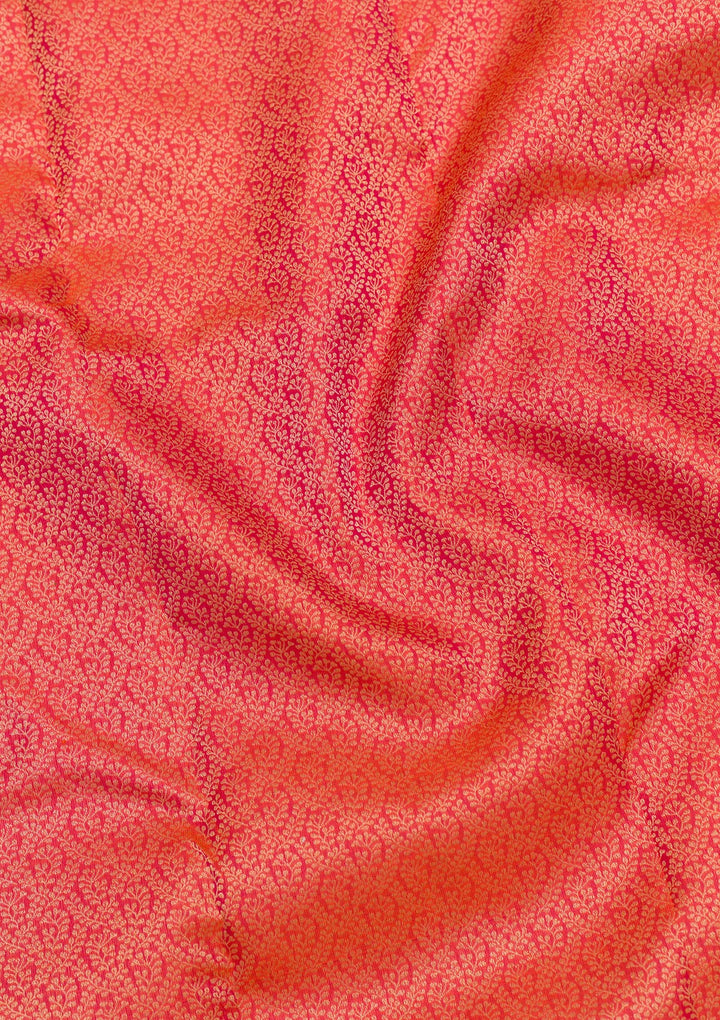Orange Zariwork Pure Silk Saree-Koskii