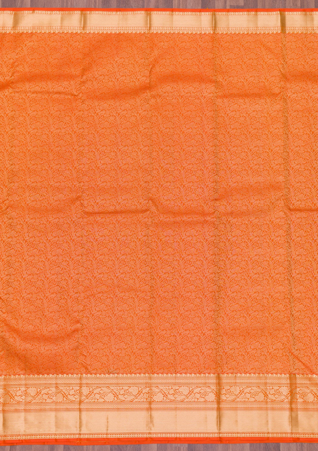 Orange Zariwork Pure Silk Saree-Koskii