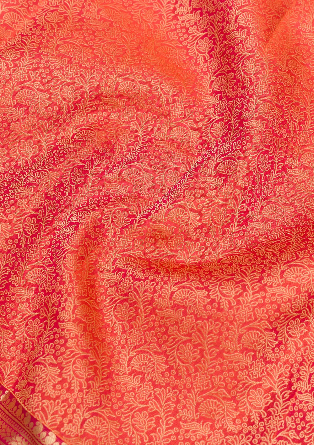 Orange Zariwork Pure Silk Saree-Koskii