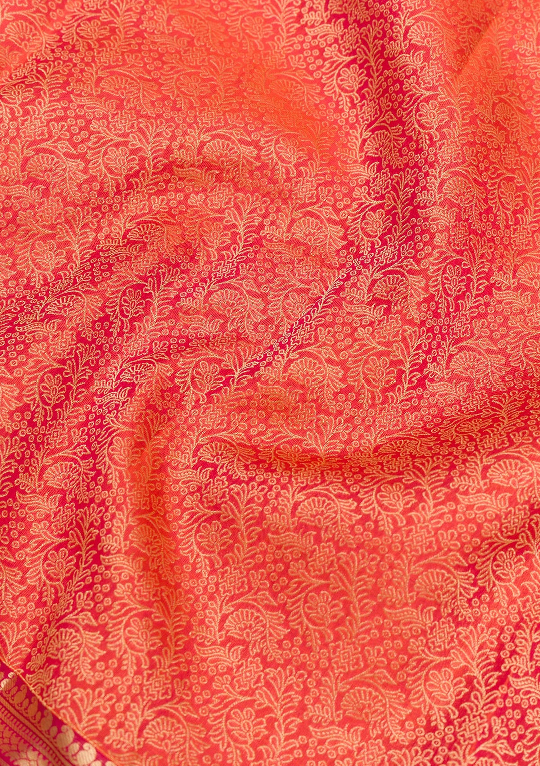 Orange Zariwork Pure Silk Saree-Koskii