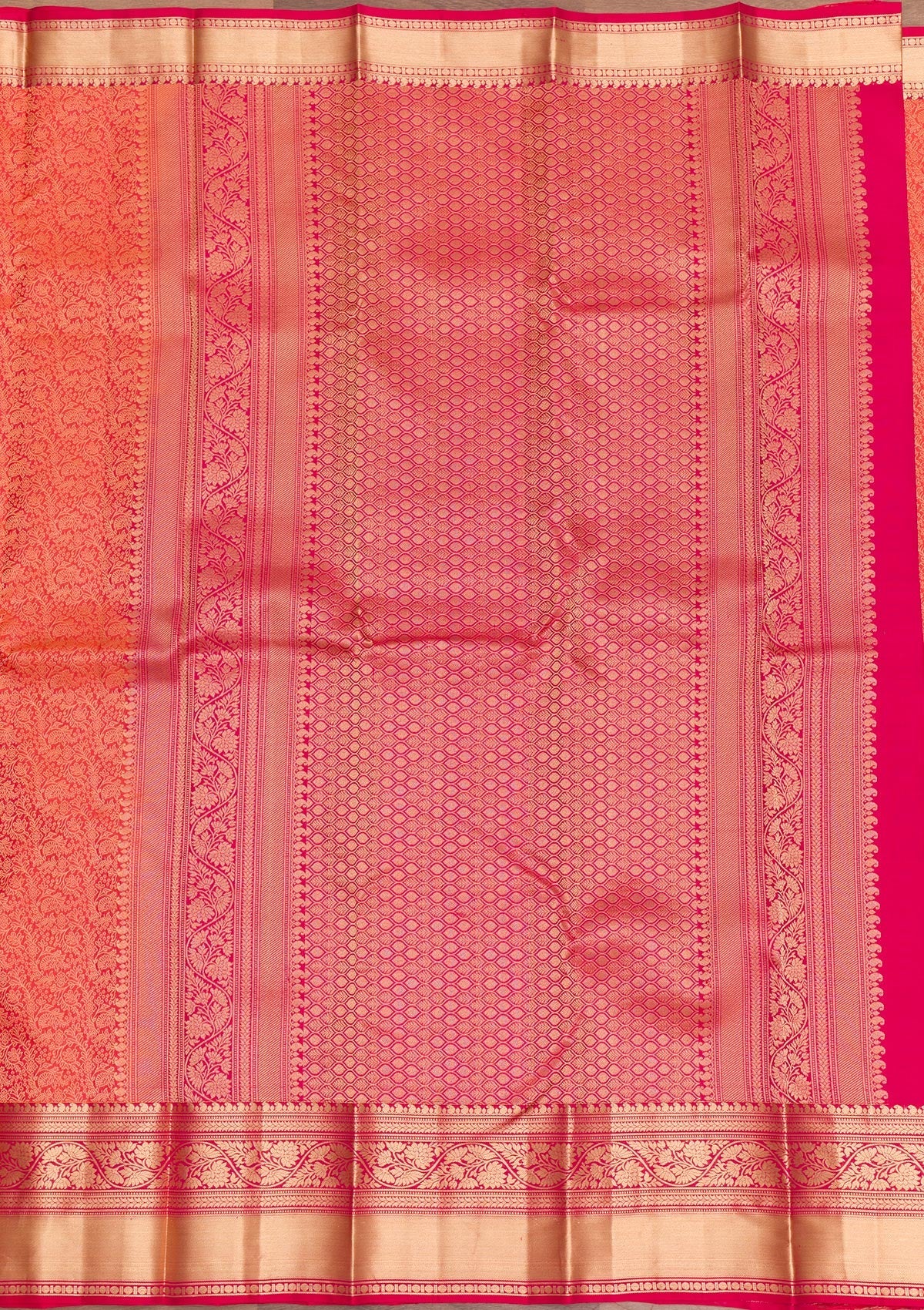 Orange Zariwork Pure Silk Saree-Koskii