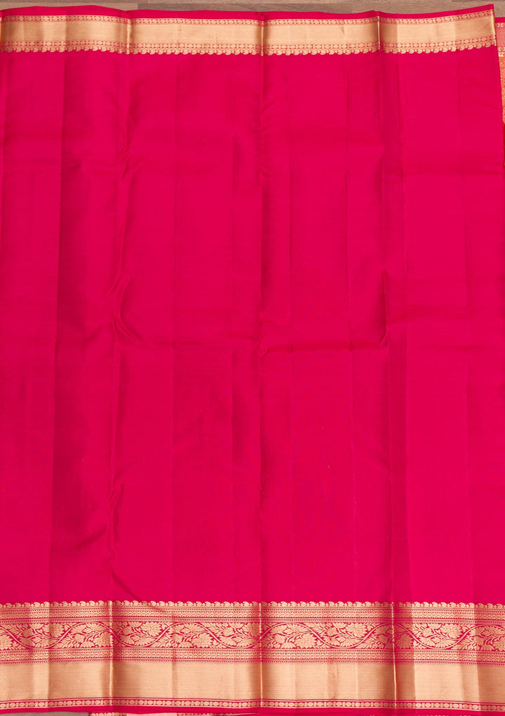 Orange Zariwork Pure Silk Saree-Koskii