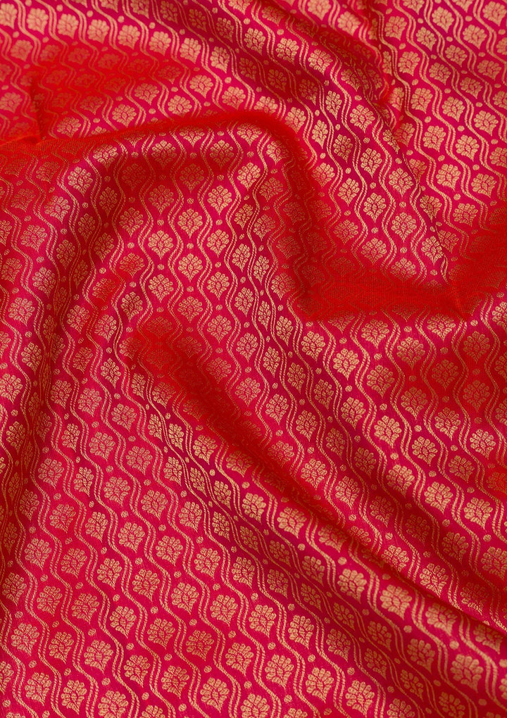 Orange Zariwork Pure Silk Saree-Koskii