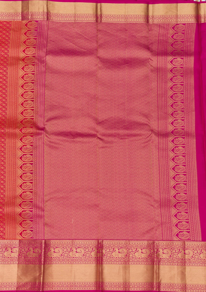 Orange Zariwork Pure Silk Saree-Koskii