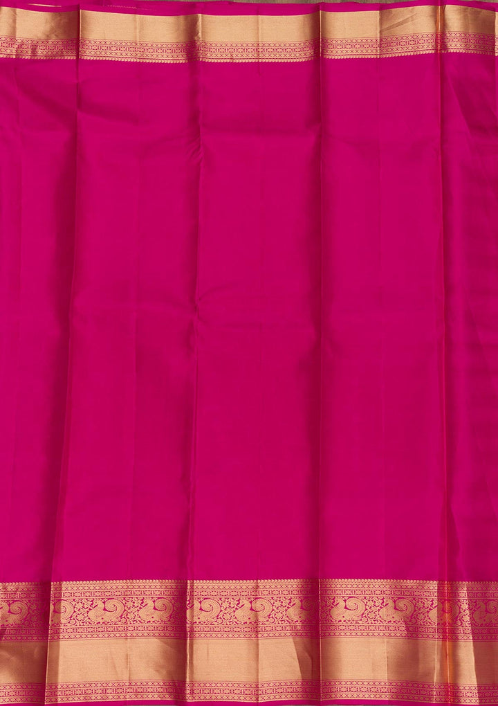 Orange Zariwork Pure Silk Saree-Koskii