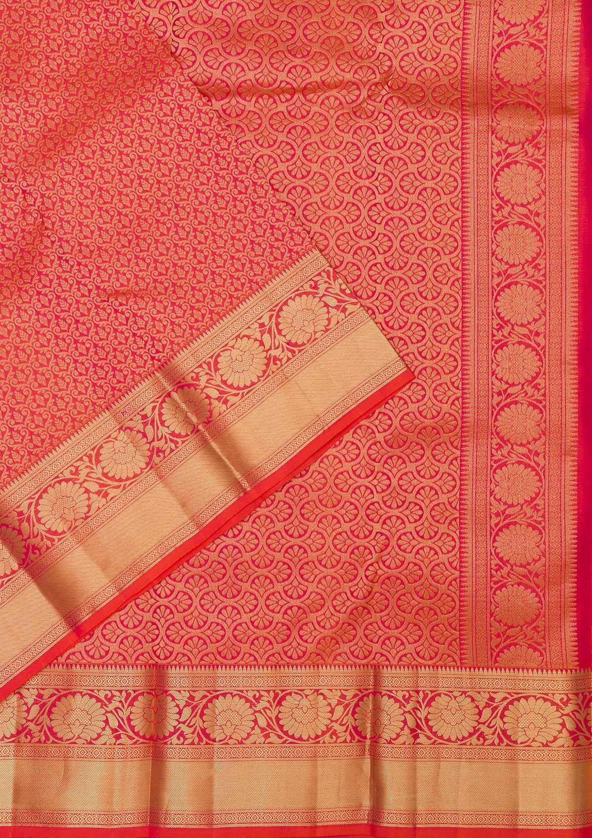 Orange Zariwork Pure Silk Saree-Koskii