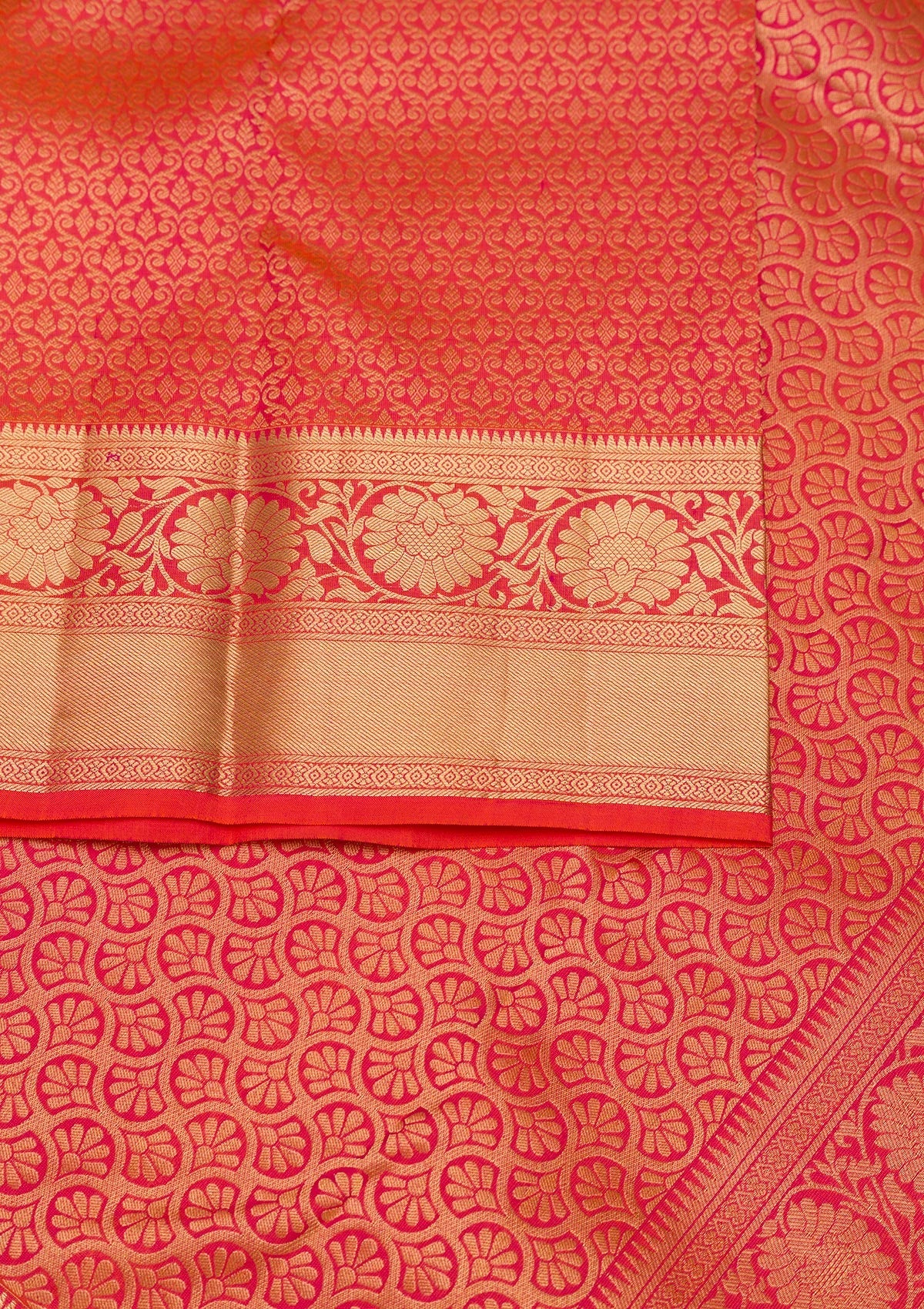 Orange Zariwork Pure Silk Saree-Koskii