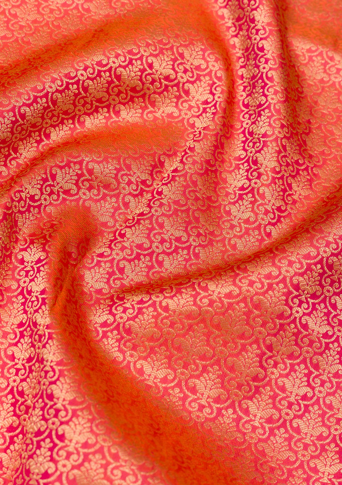 Orange Zariwork Pure Silk Saree-Koskii