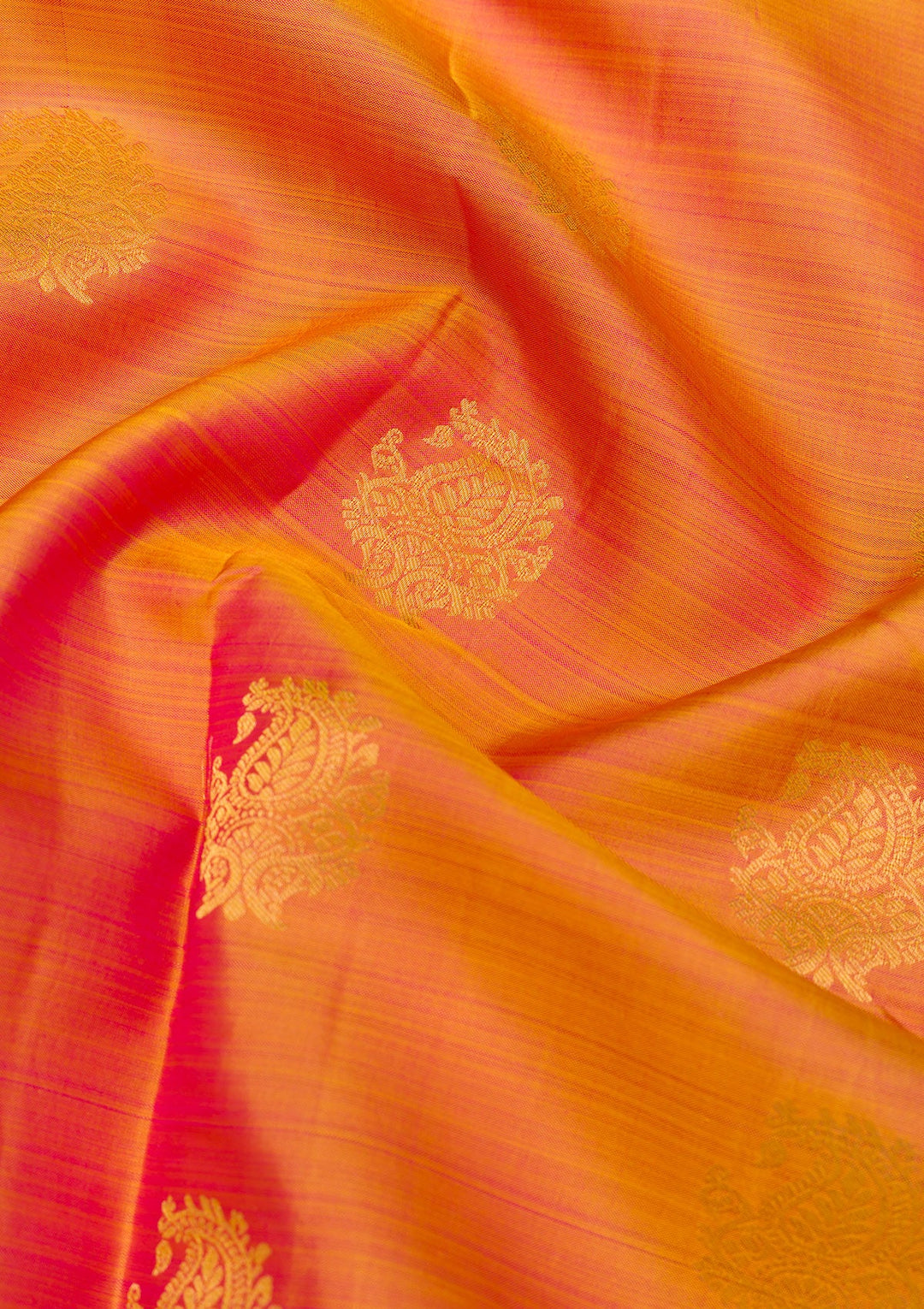 Orange Zariwork Pure Silk Saree-Koskii