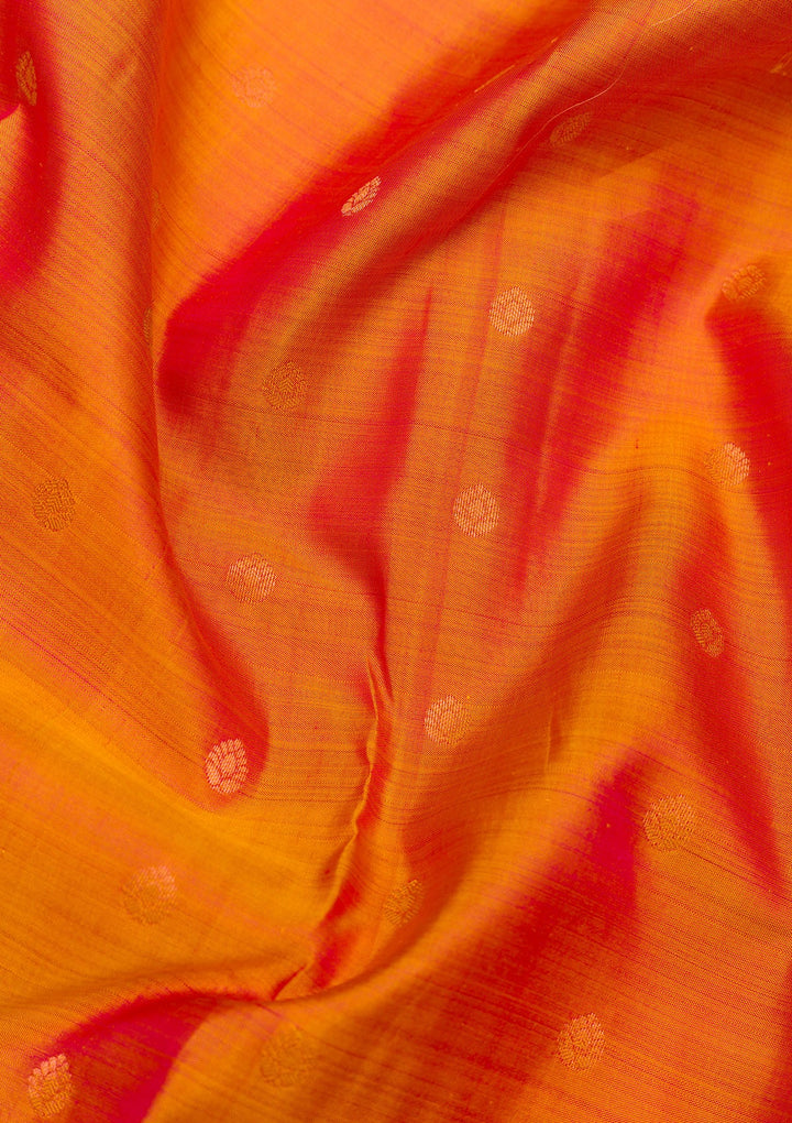 Orange Zariwork Pure Silk Saree-Koskii