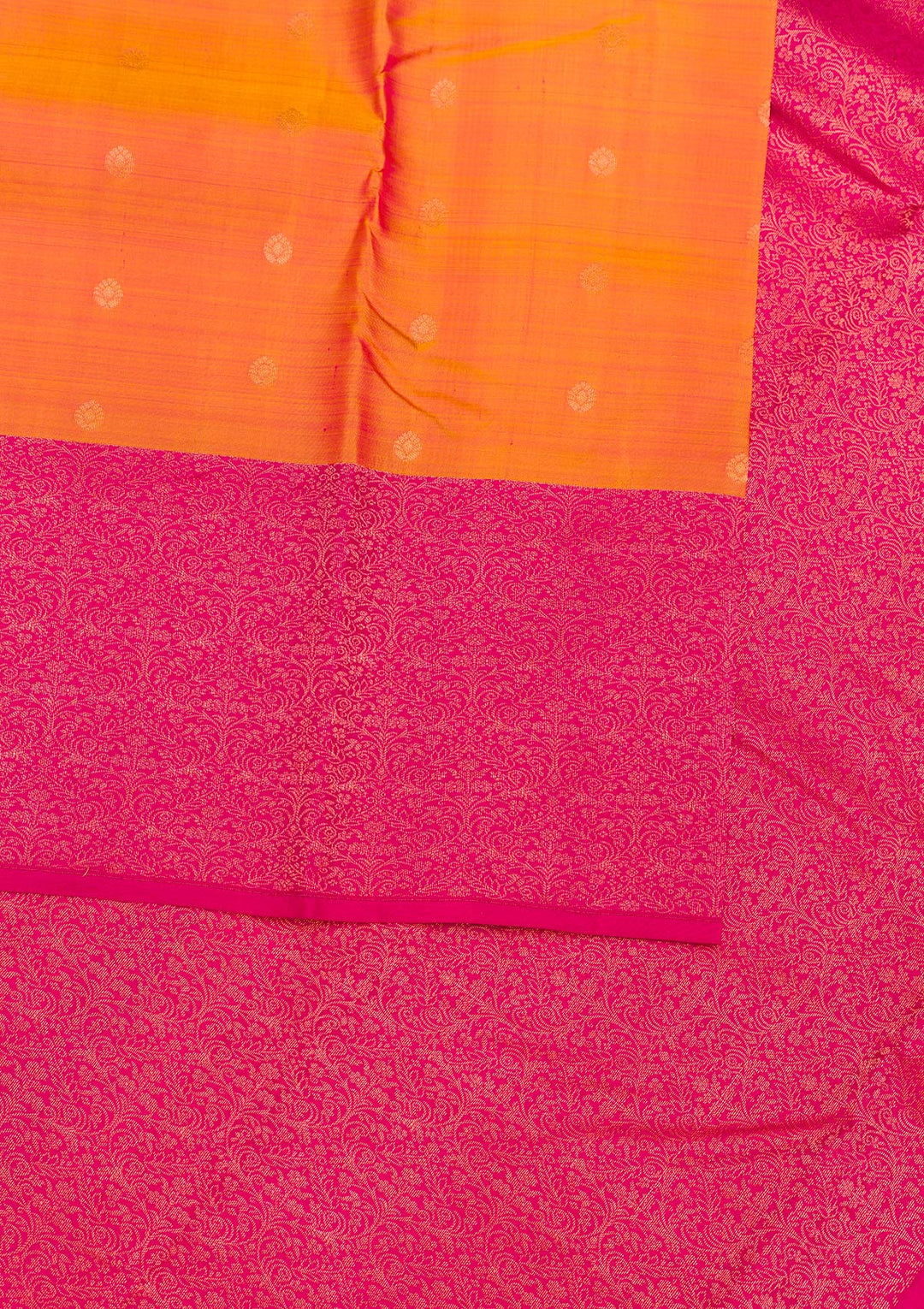 Orange Zariwork Pure Silk Saree-Koskii