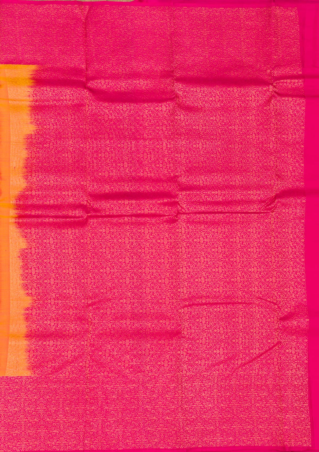 Orange Zariwork Pure Silk Saree-Koskii