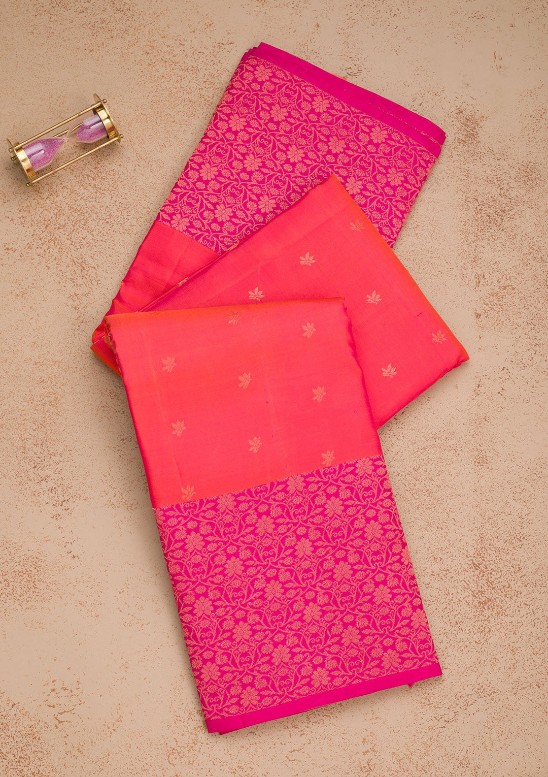 Orange Zariwork Pure Silk Saree-Koskii