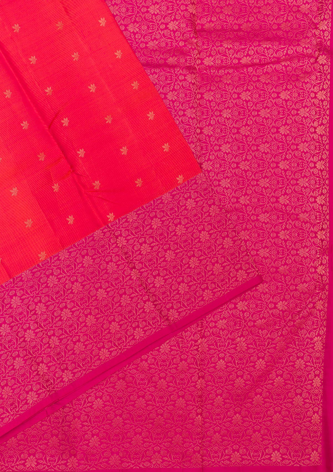 Orange Zariwork Pure Silk Saree-Koskii