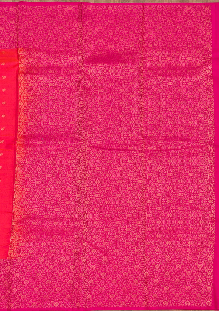 Orange Zariwork Pure Silk Saree-Koskii