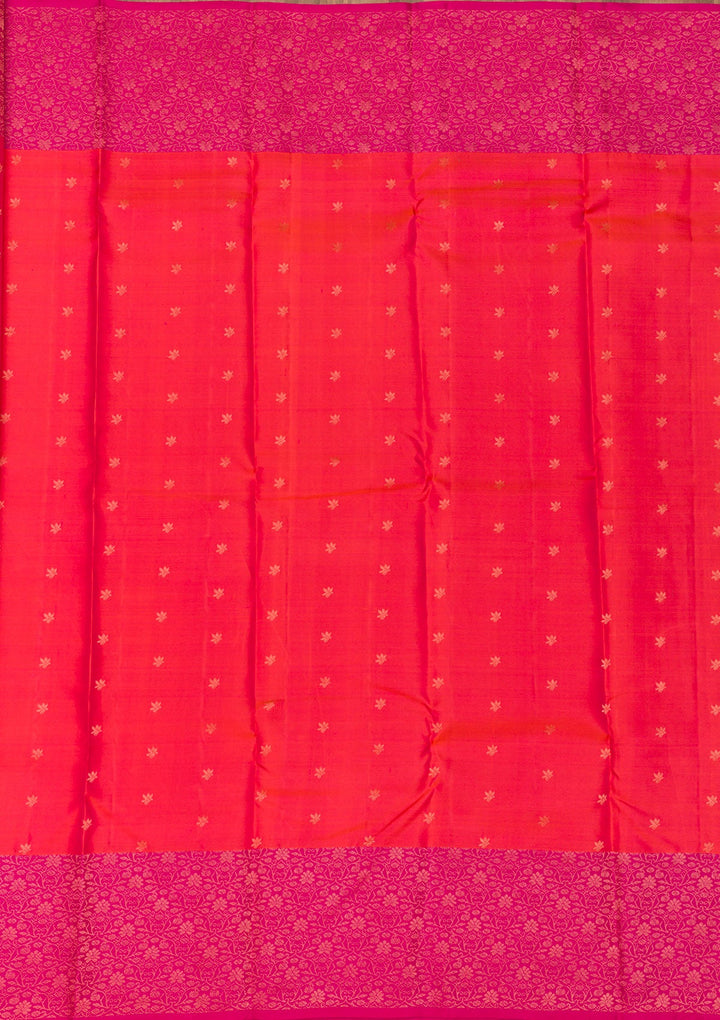 Orange Zariwork Pure Silk Saree-Koskii