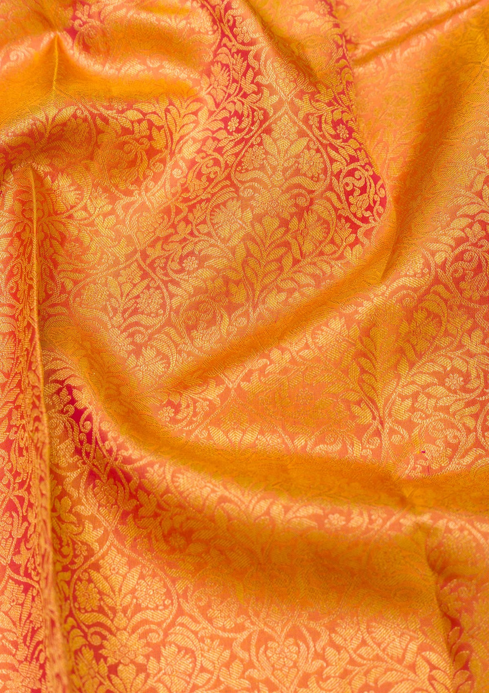 Orange Zariwork Pure Silk Saree-Koskii
