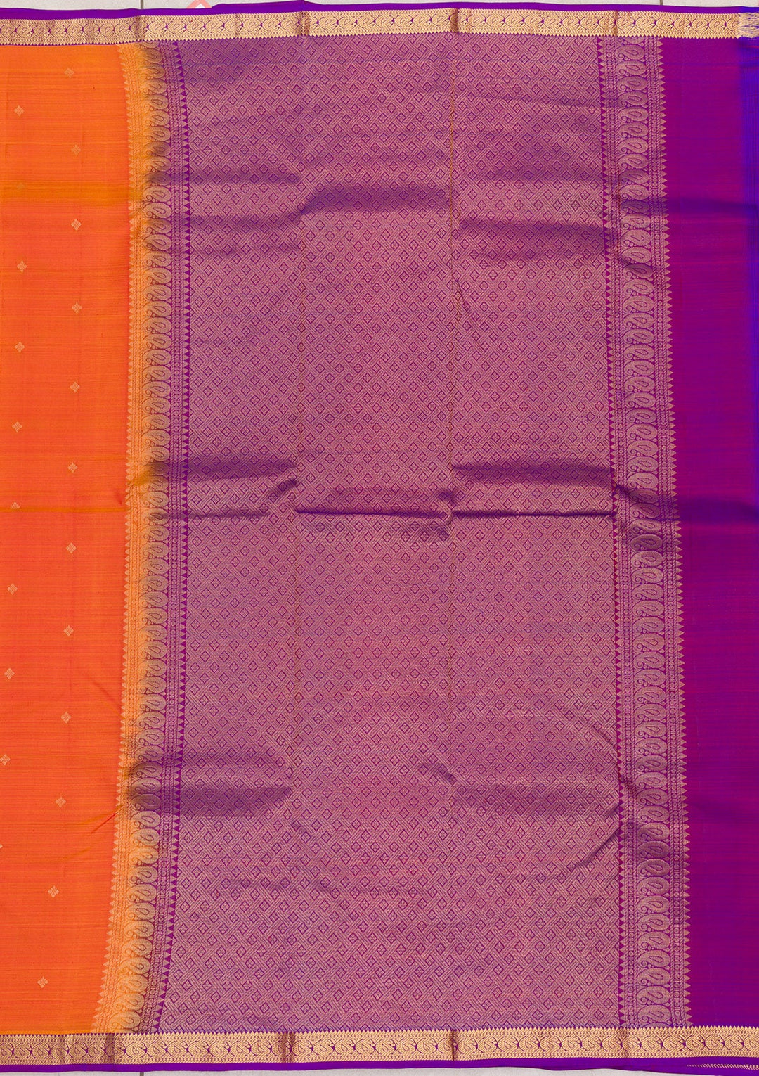Orange Zariwork Pure Silk Saree-Koskii
