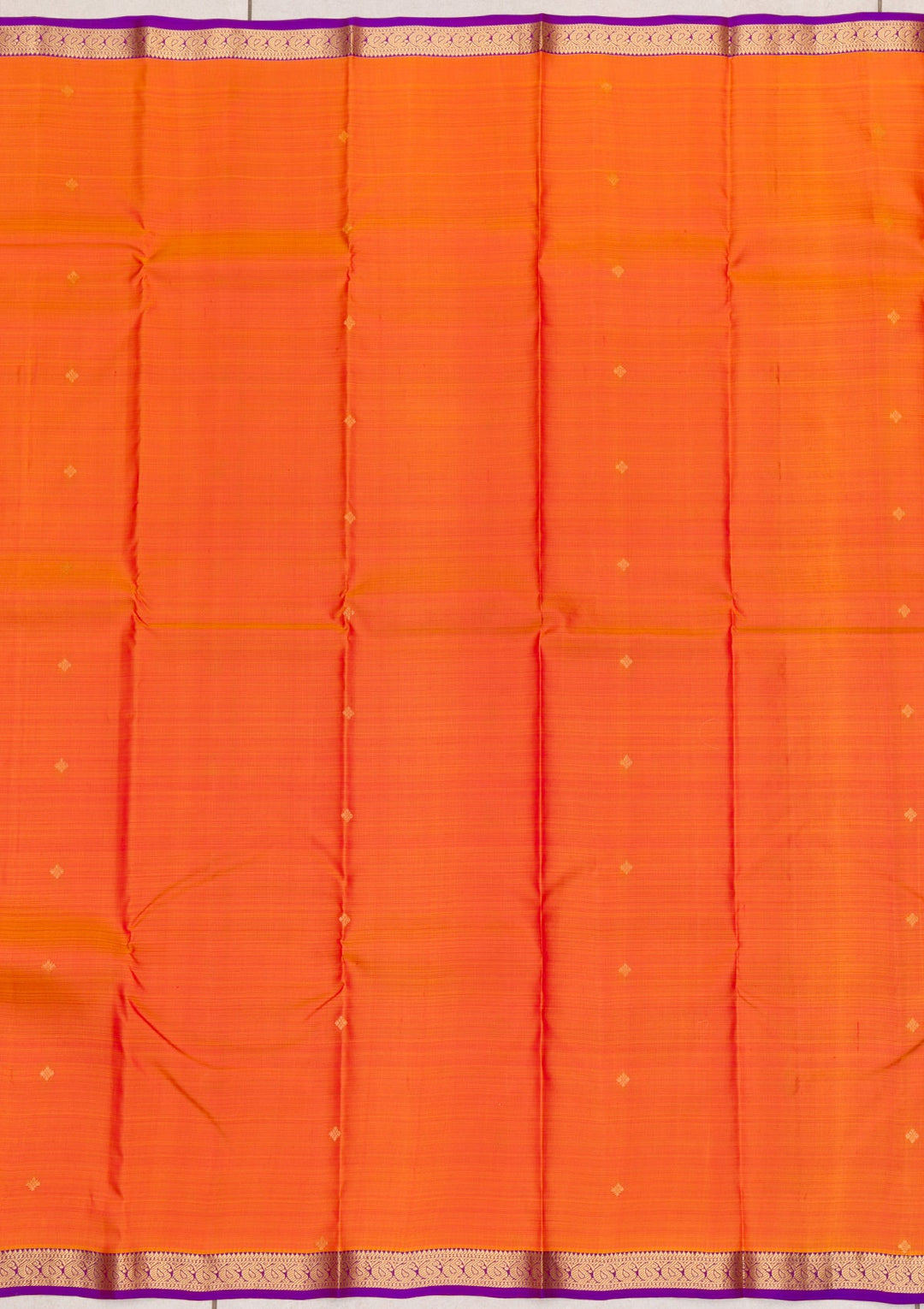 Orange Zariwork Pure Silk Saree-Koskii
