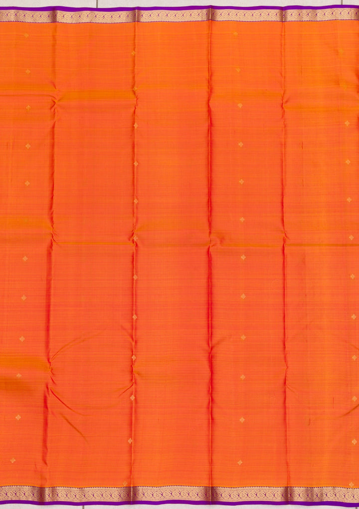 Orange Zariwork Pure Silk Saree-Koskii