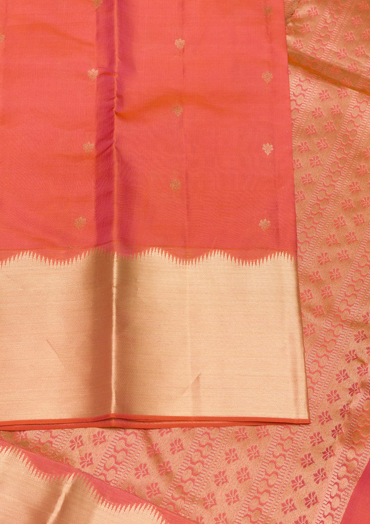 Orange Zariwork Pure Silk Saree-Koskii