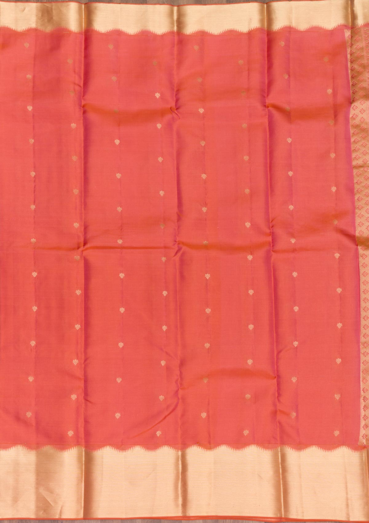 Orange Zariwork Pure Silk Saree-Koskii