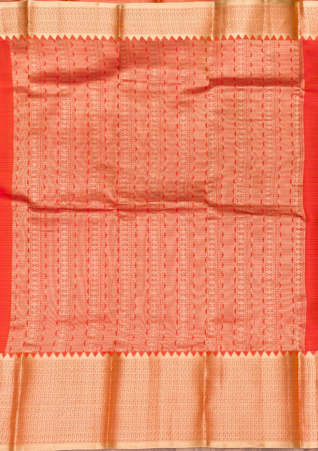 Orange Zariwork Pure Silk Saree-Koskii