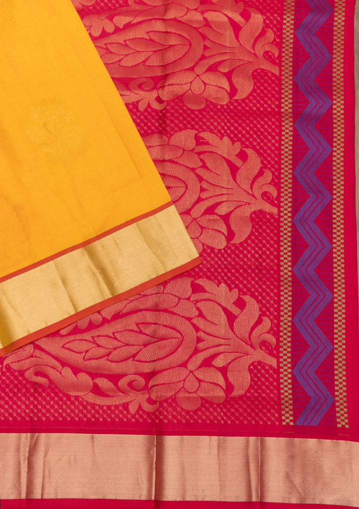 Orange Zariwork Pure Silk Saree-Koskii