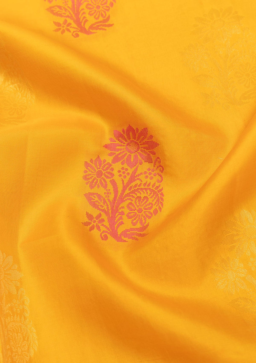 Orange Zariwork Pure Silk Saree-Koskii