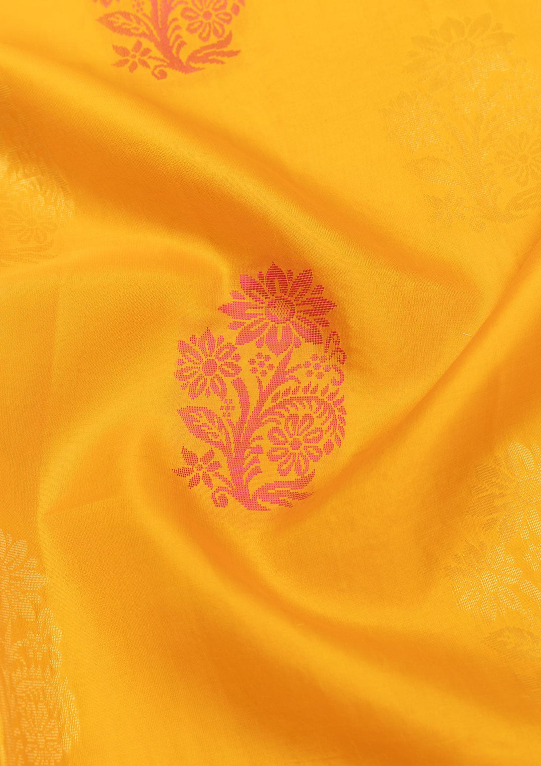 Orange Zariwork Pure Silk Saree-Koskii